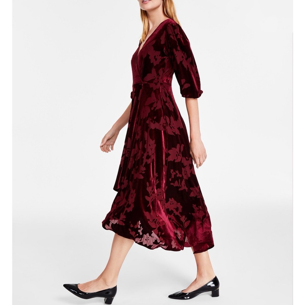 Calvin Klein Burgundy Floral Dress